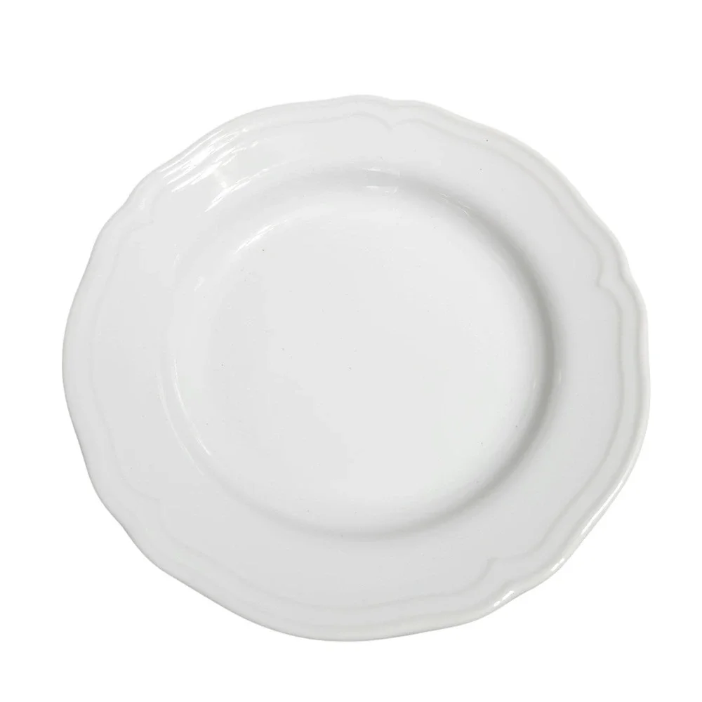IKEA ARV White Dinner‎ Plates Set of 6 Scalloped Edge 11 Inch Porcelain Turkey